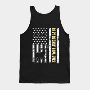 Flag Best Buckin PAPA Ever Deer Hunting Fathers Day Gift Tank Top